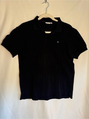 Like New J Lindeberg Men's Black Golf Athletic Casual Polo Size L